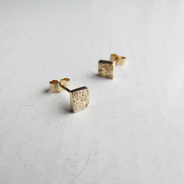 Little Textured Recycled Gold Studs