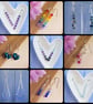 Drop earrings with silver chain, beads and dark blue seed beads  - Image 4