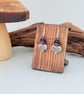 Silver and Amethyst Heart Earrings - Image 2
