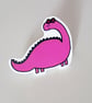 Retropins - Pink Girl Dinosaur shrink plastic pin - Image 2