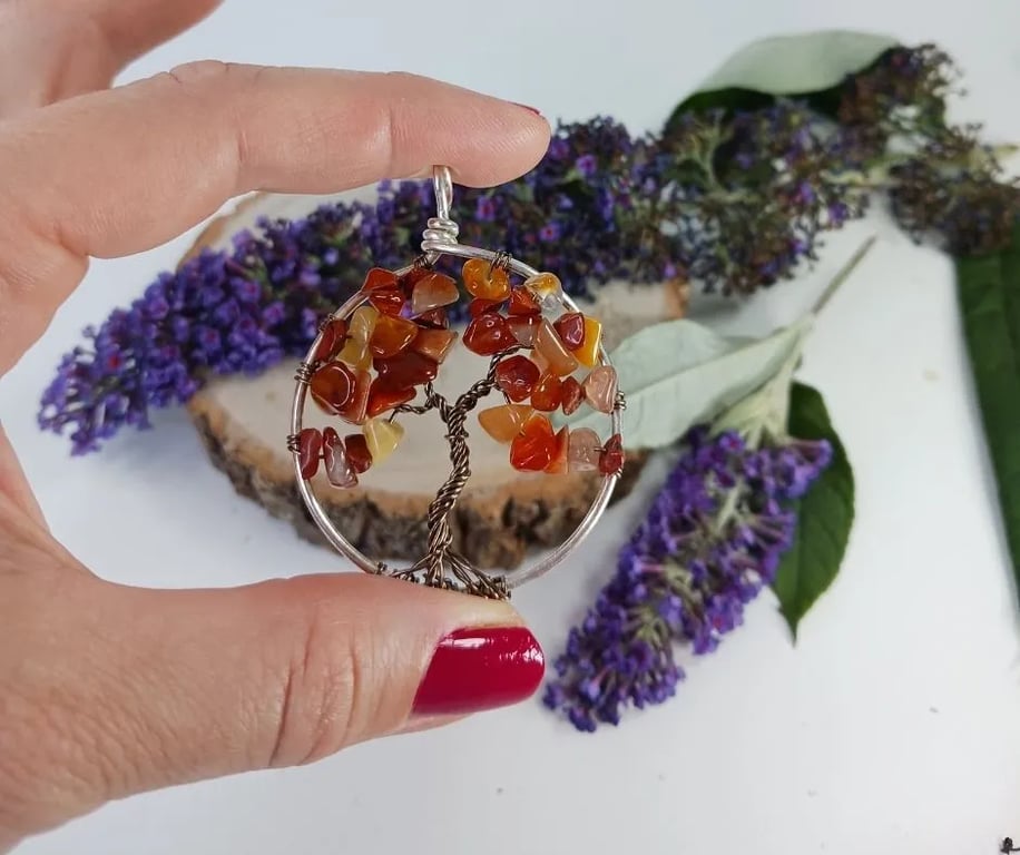 Carnelian Tree of Life Necklace
