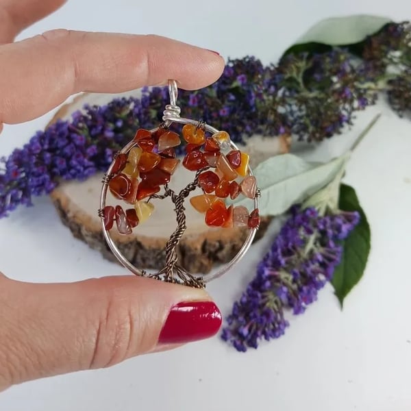 Carnelian Tree of Life Necklace