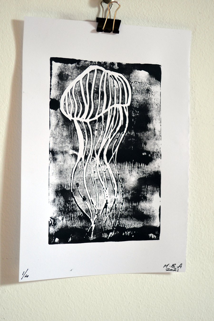 Jellyfish Lino Print (1)