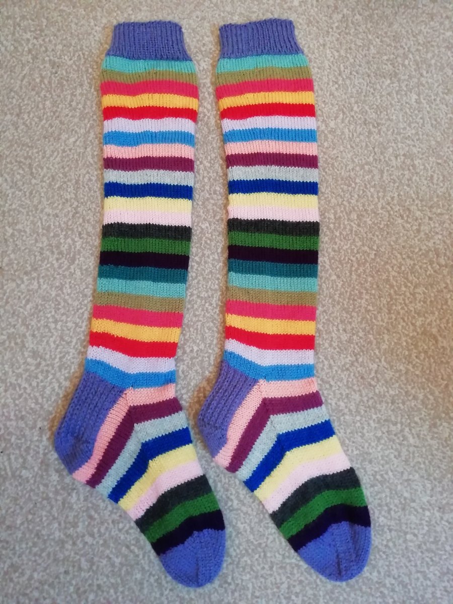 Hand knitted knee length socks 