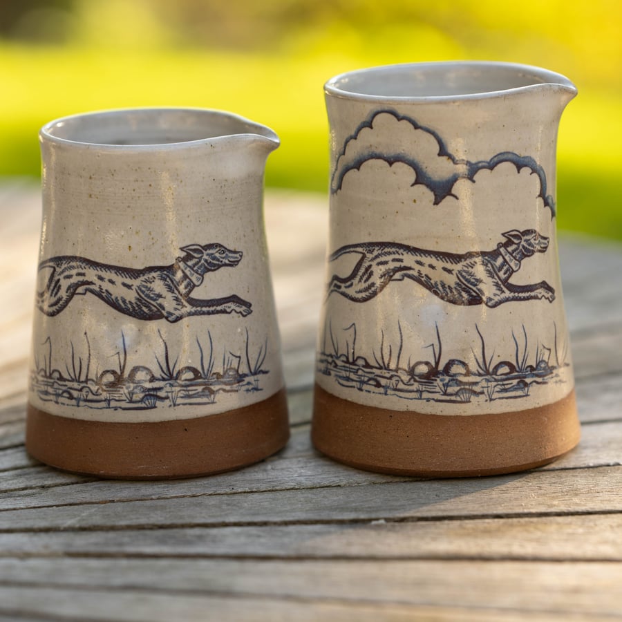 Handmade red stoneware pinch jug - in collaboration with House of Hawks