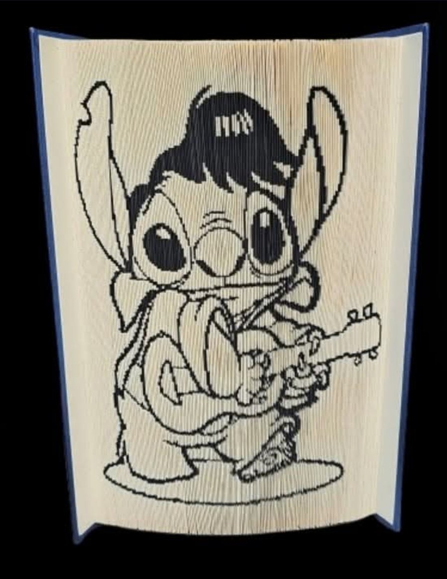 Stitch with guitar book fold