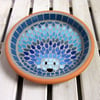 Moonlight Hedgehog Mosaic Garden Water Dish 