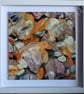 Cockles Original Oil Painting 20x20cm Canvas Panel Framed clam shellfish seafood