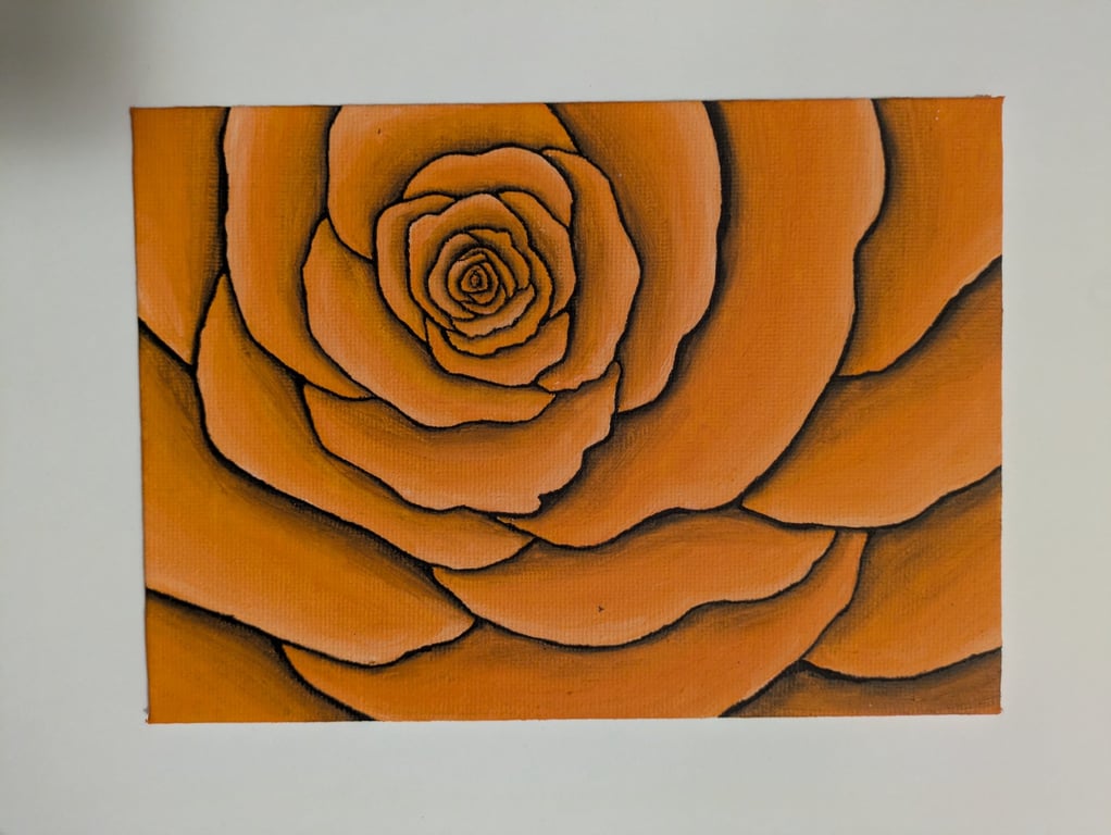 Orange Rose Oil Painting. 2026-08-19