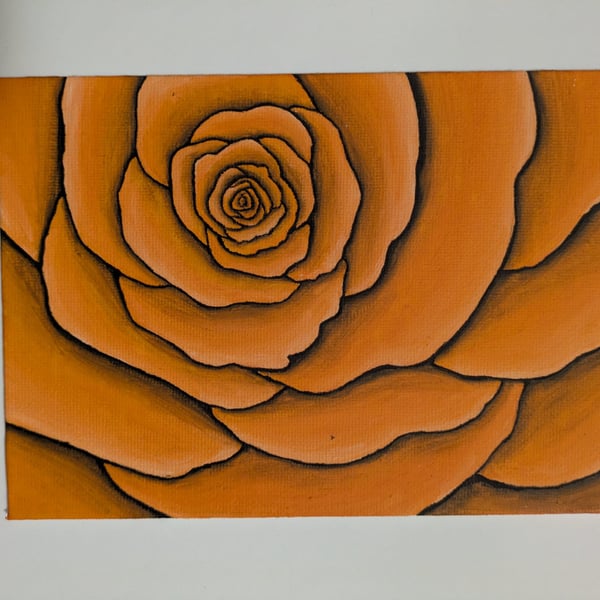 Orange Rose Oil Painting. 2026-08-19
