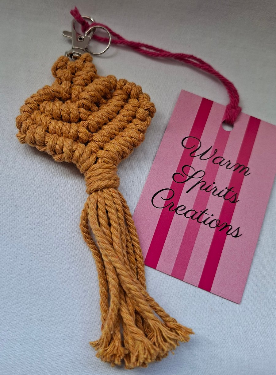 Macrame Heart shaped Keyring