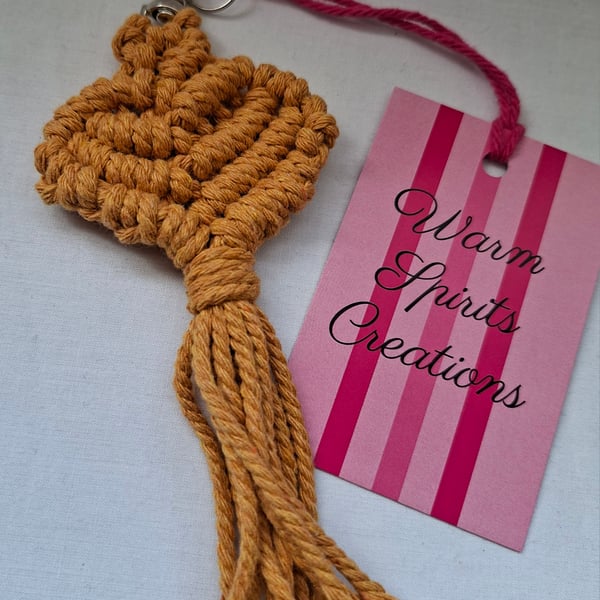 Macrame Heart shaped Keyring