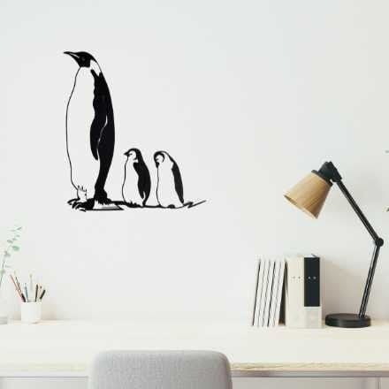 Penguin Family - Metal Wall Art, wildlife, cute, bedroom, kids room, playroom, g
