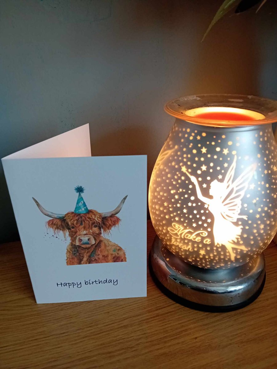 Happy birthday - Highland cow design - A6