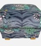 Storage Footstool Emma J Shipley Lemur Navy Blue Velvet Pouffe Monkeys  - Image 1