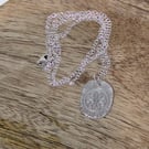 Fine Silver Oval Pendant