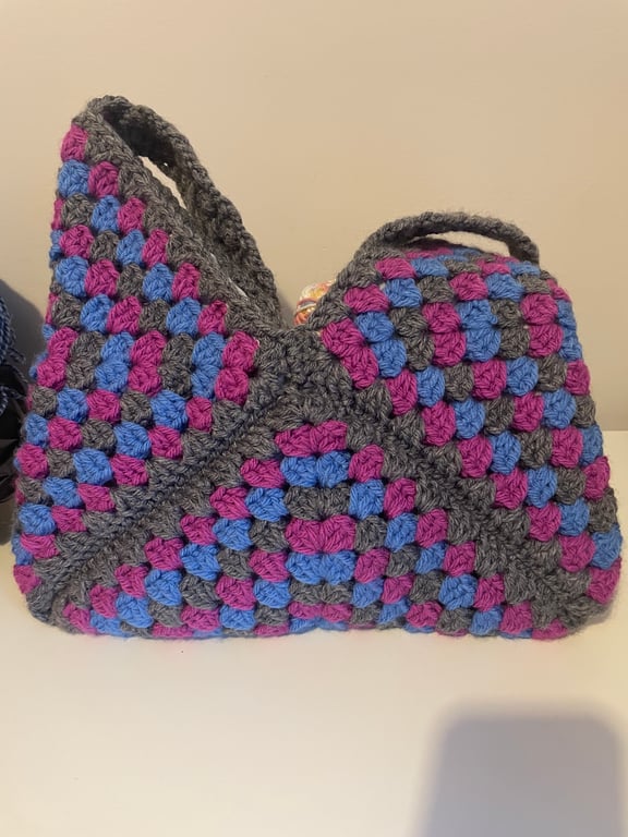 Hand made , crocheted shoulder bag 