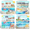 Greetings Cards (Pack of 4) - Seaside Watercolour Art - Seagull, Seal, East Neuk