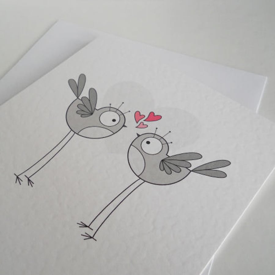 lovebirds greetings card