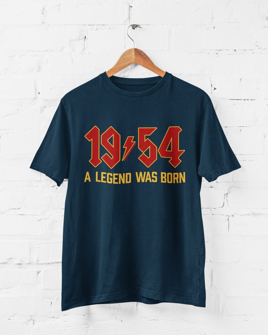 Metal Style 70th Birthday T Shirt 2024 1954 A Legend Was Born heavy metal rock g