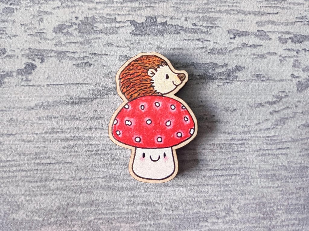 Hedgehog and Toadstool Magnet