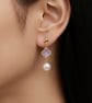 Freshwater Pearl and Four Leaf Clover Gold Plated Earrings - Image 8