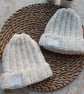 Crochet Hat Beanie White & Pastel Fleck Age 6-12 Months