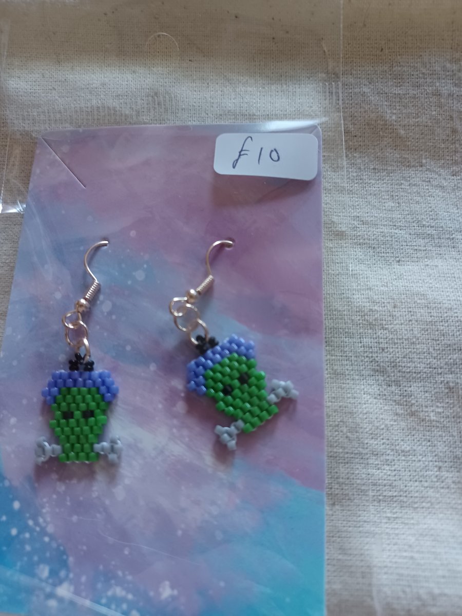 Beaded Frankenstien Earrings 