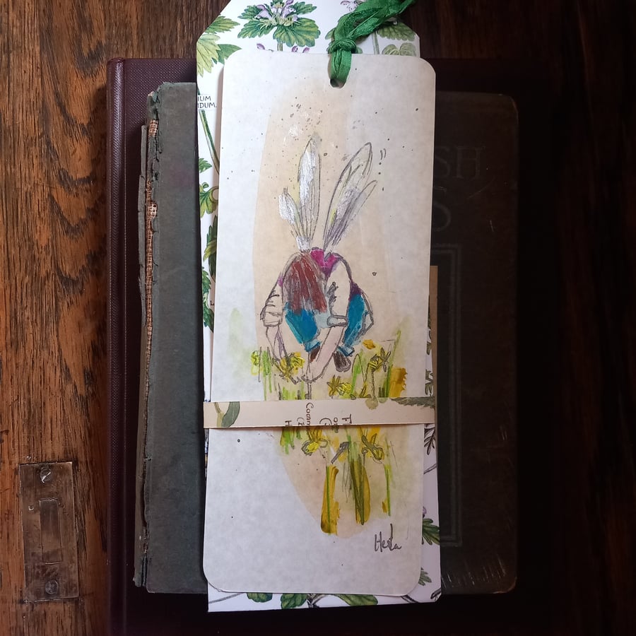 Gift for a gardener, hand drawn bookmark ' she grows'