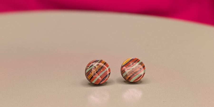 Polymer clay stud earrings 