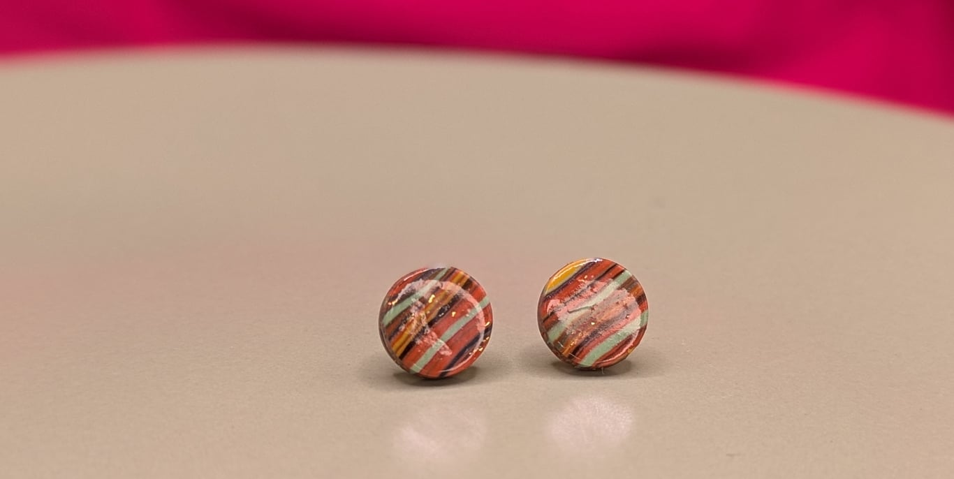 Polymer clay stud earrings 