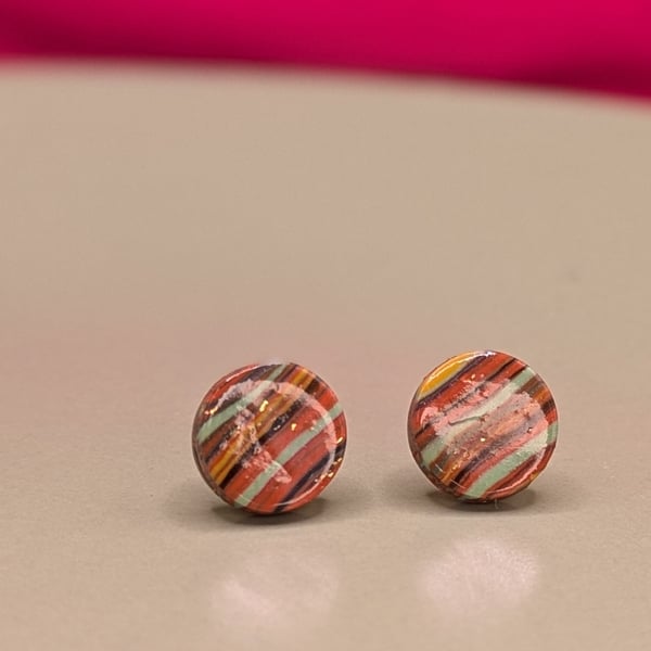 Polymer clay stud earrings 