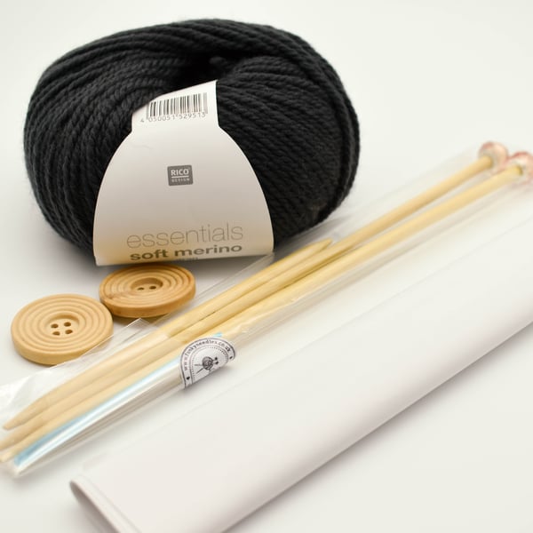 SOLD - Triple braid headband kit - Knitting, crafts, handmade - Black