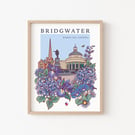 Bridgwater Somerset Illustration Print A4 Unframed 
