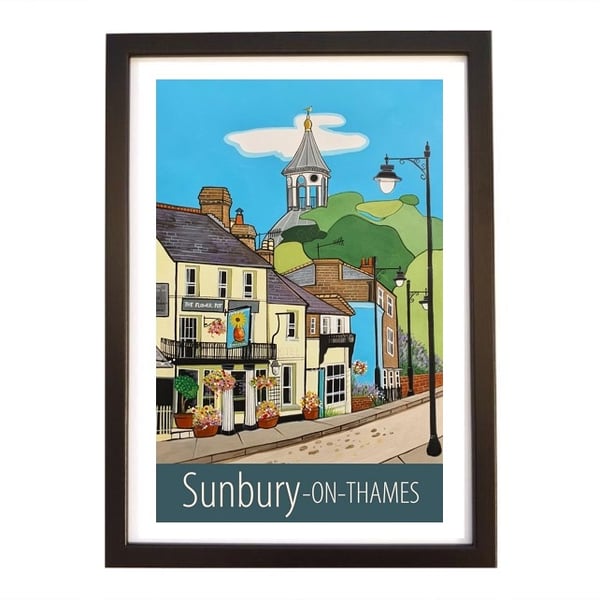 Sunbury-on-Thames travel poster print by Susie West