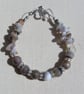 Botswana Agate Gemstone Crystal Beaded Bracelet "Mocha" - Image 5
