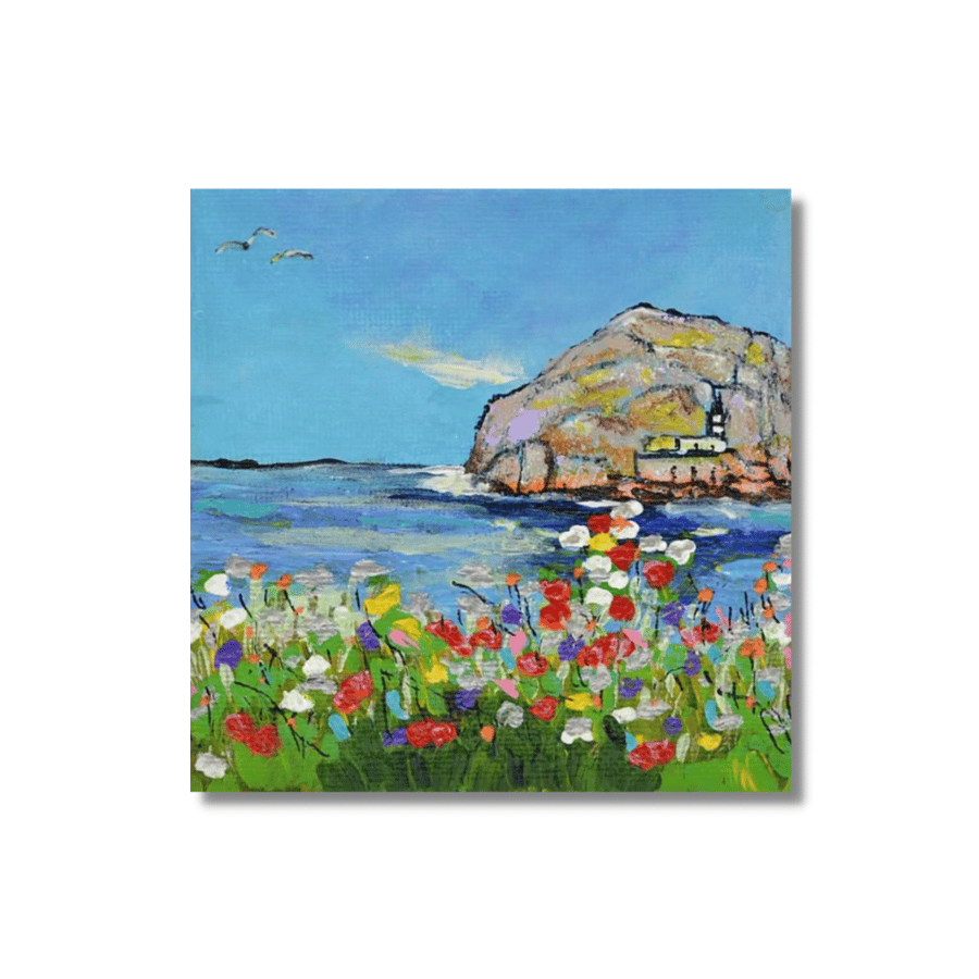 A Small Acrylic Painting of the Coast. Scotland. Ready to Hang.