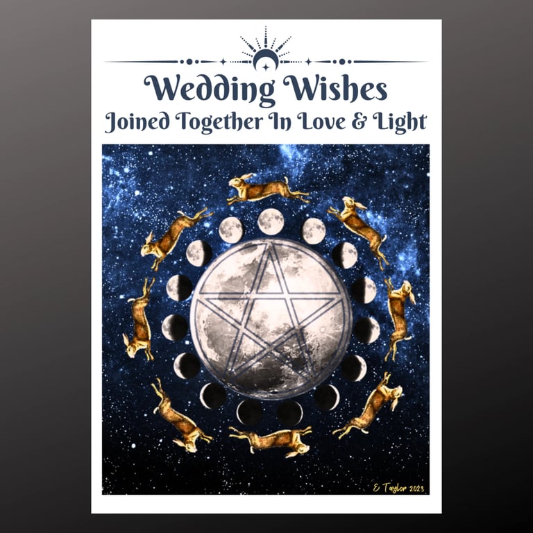 Personalised Wedding Card Plantable Seeded Optn Pagan Wiccan Pentagram Celestial