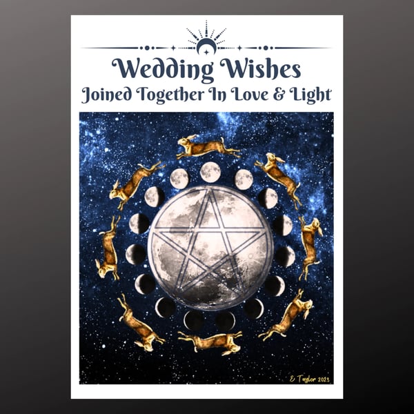 Personalised Wedding Card Plantable Seeded Optn Pagan Wiccan Pentagram Celestial