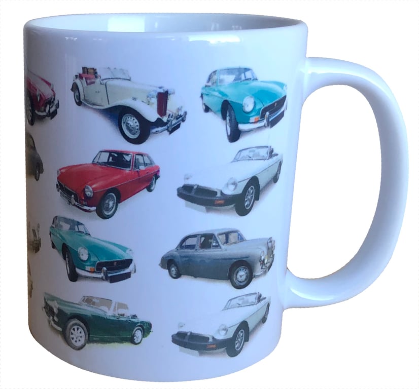 MG Classic Cars - 11oz Ceramic Mug - Plain or Happy Birthday