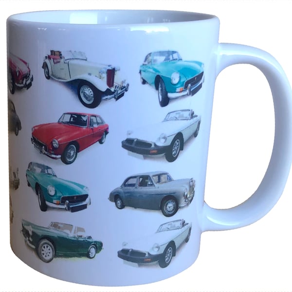 MG Classic Cars - 11oz Ceramic Mug - Gift for the MG Enthusiast in your life