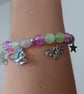 Elasticated celestial and bat charm beaded bracelet - Image 2