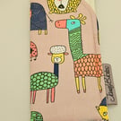 Quirky animals print glasses case. 