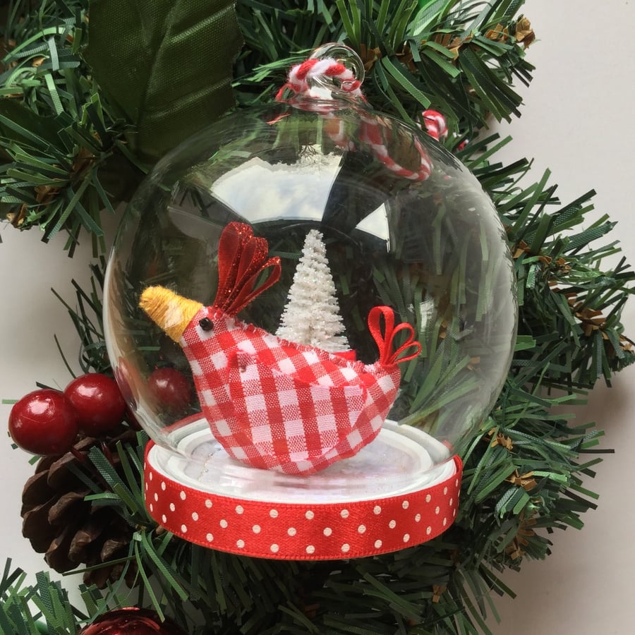Hanging decoration Little Red Chicken dome.