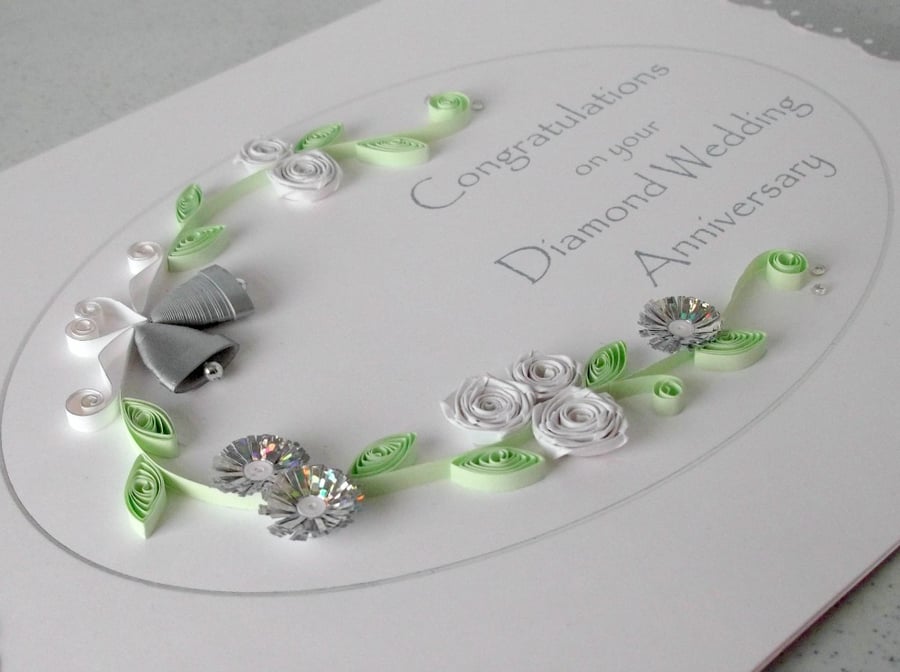 Quilled diamond anniversary card