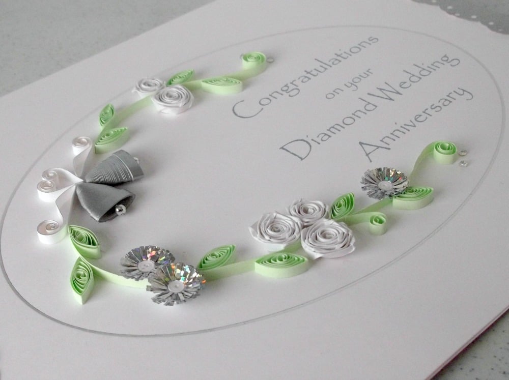Quilled diamond anniversary card