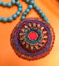 Celtic disk pendant on turquoise bead necklace - Image 6