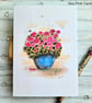 Geranium Blank Card - 3D, decoupage card, original art, birthday, thanks  - Image 5