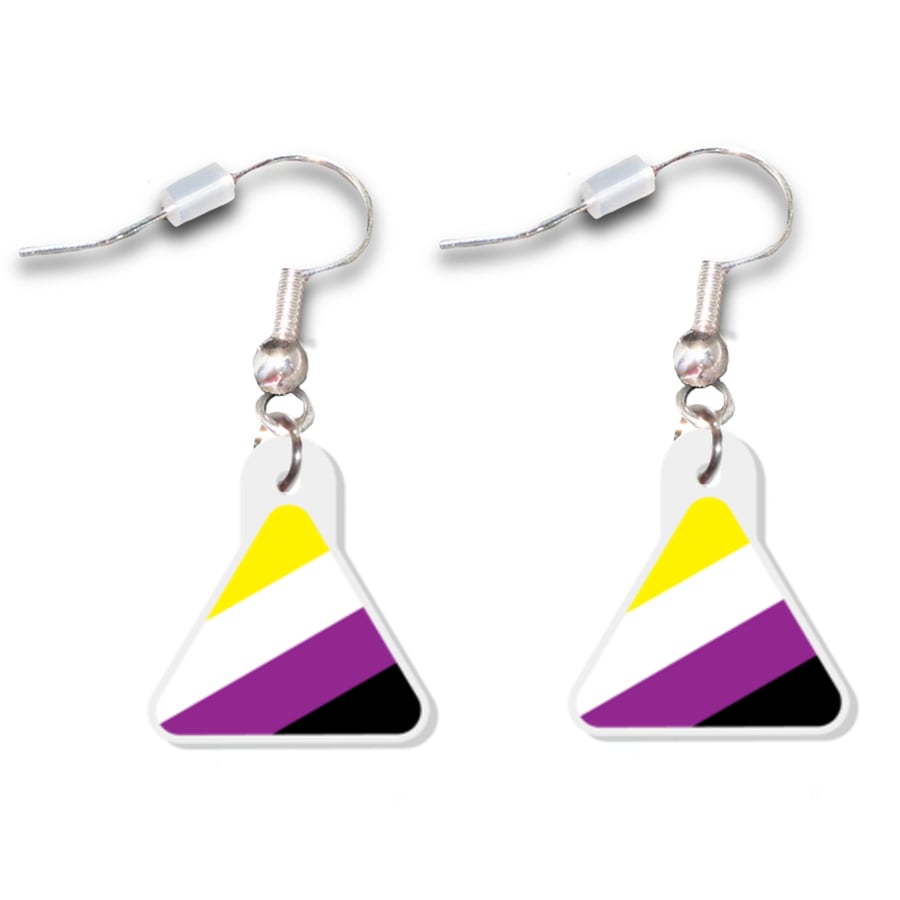 Non Binary Pride Pride Inspired Acrylic Triangle Earrings