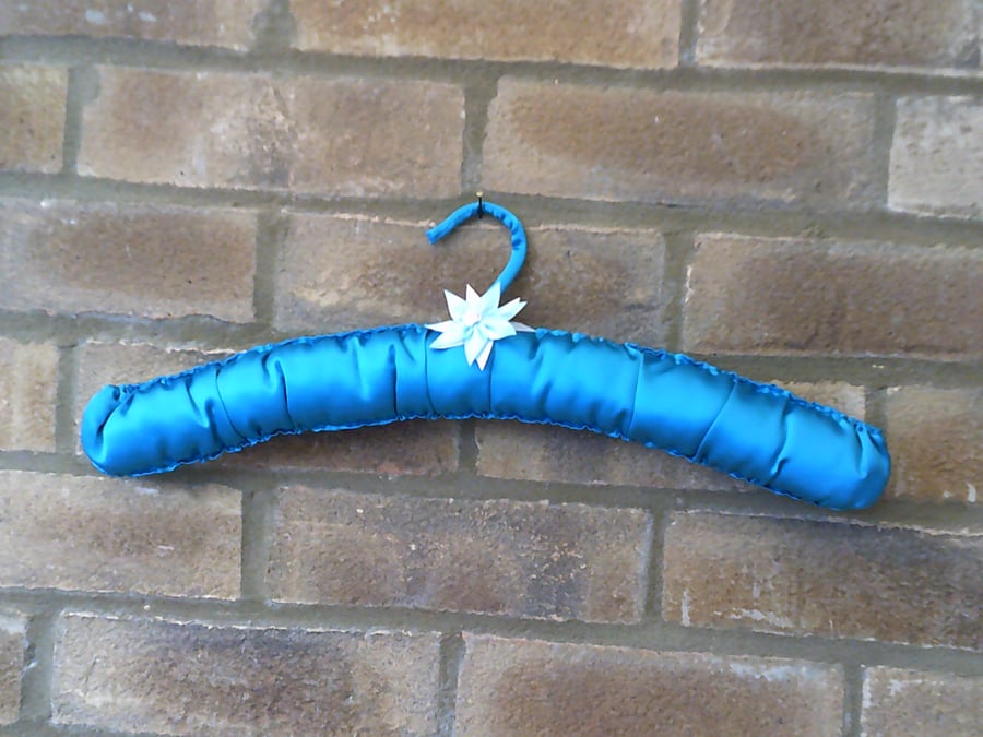 Turquoise Satin Padded Hanger